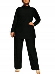 Shein Plus Size Női Tankini Fekete Sima 46 1EQ