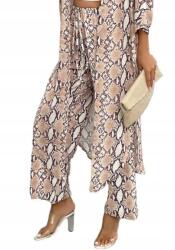 Shein Egyenes Szárú Nadrág Magas Derékkal Kígyómintás 38 M__M