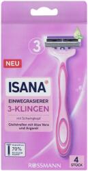 Isana 3 Pengéjű Eldobható Borotva Mozgatható Fejjel 4 Db