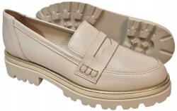 GAMIS 7420 Mokaszin Bézs Arany valódi bőr 40-es méret (7420/B)