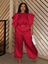 Shein Piros Nadrág Blúz Szett (0XL) (587585)