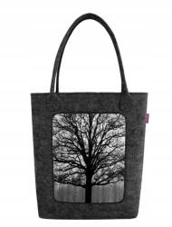 Bertoni Swing filc kézitáska Bertoni fekete, Serenity nyomott mintával (TS33)