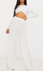 Prettylittlething Prettylittle Fehér Nadrág 36-OS