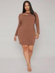 Shein Ruha, mini, hosszú ujjú, Size 50, barna