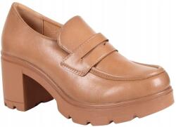 News Magassarkú Félcipő Kényelmes Stabil Papucs Bézs Keskeny Talpú 38-AS (12154 BEŻOWE PU)