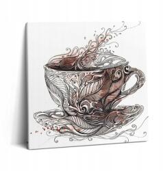 Wallfluent Fotó Vászonkép Canvas Fa Kerettel Étkezőbe Kávéscsésze 60x60 cm (010030010270000074766)
