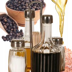 Practic 4 Darabos Fűszertartó Szett Sótartó Borsőtartó Ecetnek Olajnak Kosár Practic (35568)