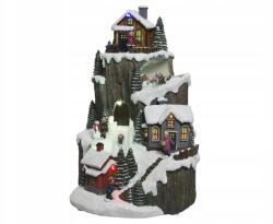 Kaemingk LED-es karácsonyi figura havas házikók hegyek
