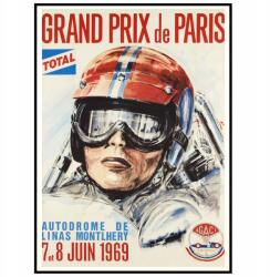  Grand Prix Paris Verseny Nagy Retro Poszter 50x70 (Plakat Samochody Auta Wyścigi)