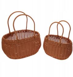 Trend-Deco Tágas dekorációs táskák műanyag kosarak virágkosarak bevásárlás 2 db (TD00160)