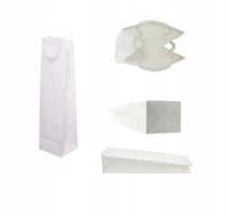 DEKOR-PAK Papírzacskó alkoholos Táska Borostáska palack kézitáska fehér Matt