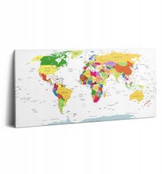 Wallfluent Vászonkép Canvas Edzőterembe Ökológiai Színes Világtérkép 100x50 (010030010010000007749)
