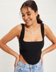 NLY Trend Fekete Aszimmetrikus Crop Felső Széles Cipzáras Vállpántokkal Nly Trend 36