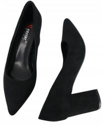  Magassarkú Cipő 7, 5 CM Velúr Talpú Fekete Női 38-AS (E4_LL314P_BLACK)