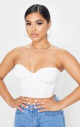 Prettylittlething Felső Fehér Fűzős Rövid Klasszikus Nyakkivágás Szív Prettylittlething 32