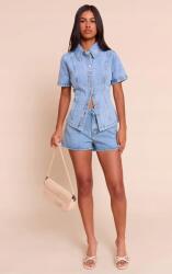 Prettylittlething Farmer Rövid Ujjú Petite Ing, Size 36, kék