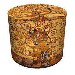 Bertoni puff könnyű, stabil, henger puff, ülés Klimt minta: Golden Tree (PU75)