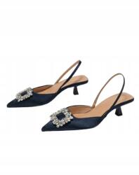 Shein Sötétkék Magassarkú Cipő 38 1HE Csattal (SX)