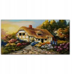Coloray Vászonkép Virágok fák kunyhó falu 100x50 (010030010010000018740)