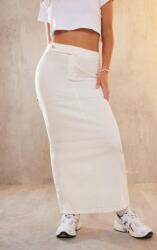 Prettylittlething Pamut Szoknya, egyenes, magas, Size 44, fehér, 90% pamut