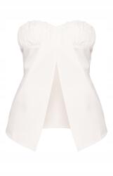 Prettylittlething Krémszínű Fodros Felső Laza Vágás Sima Prettylittlething 42