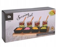 Excellent Houseware Uzsonnás tálak fekete dekoratív tálaló szett (8720573202145)