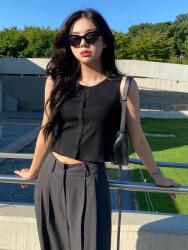 Shein FC22307 Shein Fekete Gombos Felső L