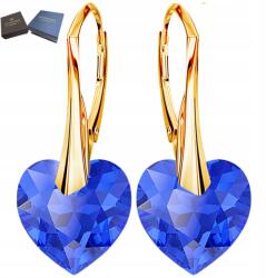 Mennica Świdnicka Fülbevaló Arany Ezüst 925 Ajándék Hosszú Aranyozott Női Kék