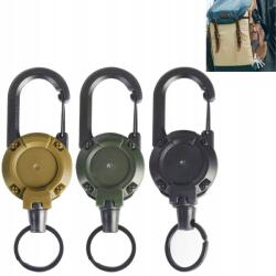 3db Retraktor zsinór feltekerhető Badger kültéri karabiner kulcstartó (Zunu-40x)