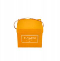 ABB Flowerbox szögletes Sárga velúr virágtartó doboz Ajándék 15x13cm (5901037219678)