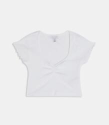 Topshop Felső Fehér Klasszikus Rövid Casual V-nyakú