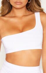 Prettylittlething Fehér Rövid Aszimmetrikus Sima Egyvállas Felső Prettylittlething 34