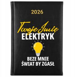 FunnyCase Könyvnaptár 2026 Nélkülem A Világ Kialudna Fekete tervező Ajándék Wz (Kalendarz Czarny BEZE MNIE ŚWIAT BY ZGASŁ)