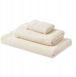 Westwing 3 db-os törölköző szett Yara bézs 100% pamut 290 g/m2 30x50 50x100 70x140 cm (DEL3JFA11-101)