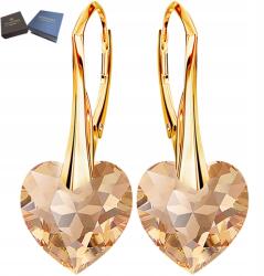 Mennica Świdnicka Fülbevaló Arany Ezüst 925 Ajándék Szív Hosszú Angol Kapcsos Gyönyörű