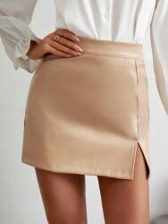 Shein Mini Szoknya Bézs Öko Bőr Casual 38 M__M