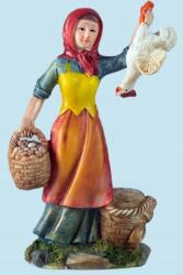 Włoska Nő tyúkkal és kosarakkal, 15cm magas figurákhoz (C3293/3)