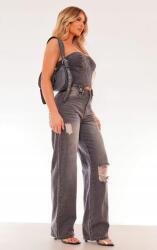 Prettylittlething farmer overál, Size XL, 100% pamut, szürke színben