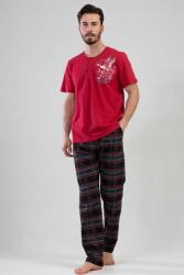  Férfi rövid ujjú pizsama, hosszú nadrág 1113960568 Vienetta, XL, bordó