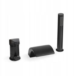 Sannit Fekete Kádcsaptelep 3 Lyukú Kádszett Vízeséssel (BW2310)