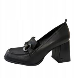 CheBello bőr sarok, fekete, csat, Size 36 (4780)