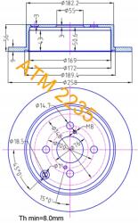 ATM Mikoda Ham. tyl Tárcsa Toyota 2235/ATM