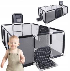 Primabobo Teo Max gyerek járóka kosárral medence 180x120cm Szürke (PLAYPEN_4_GREY)