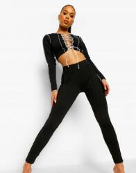 Boohoo O5E325*BOOHOO Fekete Testhezálló Leggings 34 Xs B01
