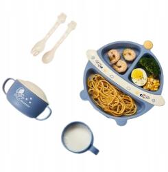 CHI CHI Búzaszalma edénykészlet gyerekeknek kék Űrhajós Chi Chi (Kosmonauta niebieski)