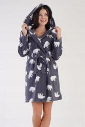 Vienetta Női polár rövid kapucnis fürdőköpeny 3041800088 Vienetta L grafit