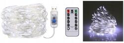 Karácsonyfa Lámpa Led Zsinór Usb Távirányítóval Fehér Hideg 5m (5905247734150)