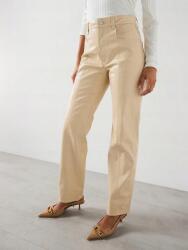 BOSS bőrhatású nadrág, bézs, Size 42, magasított derék, egyenes szárú (597274)