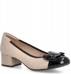 TYMOTEO Bőr magassarkú cipő Tymoteo G1075 Bézs 41 (TYMOTEO G1075 A 128+G 101 BEŻ)
