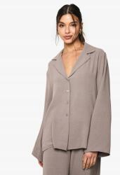 Boohoo LC92112 Boohoo Laza Bézs Hosszú Ujjú Ing (37) XXL